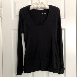 Zella hooded long sleeve shirt black XS